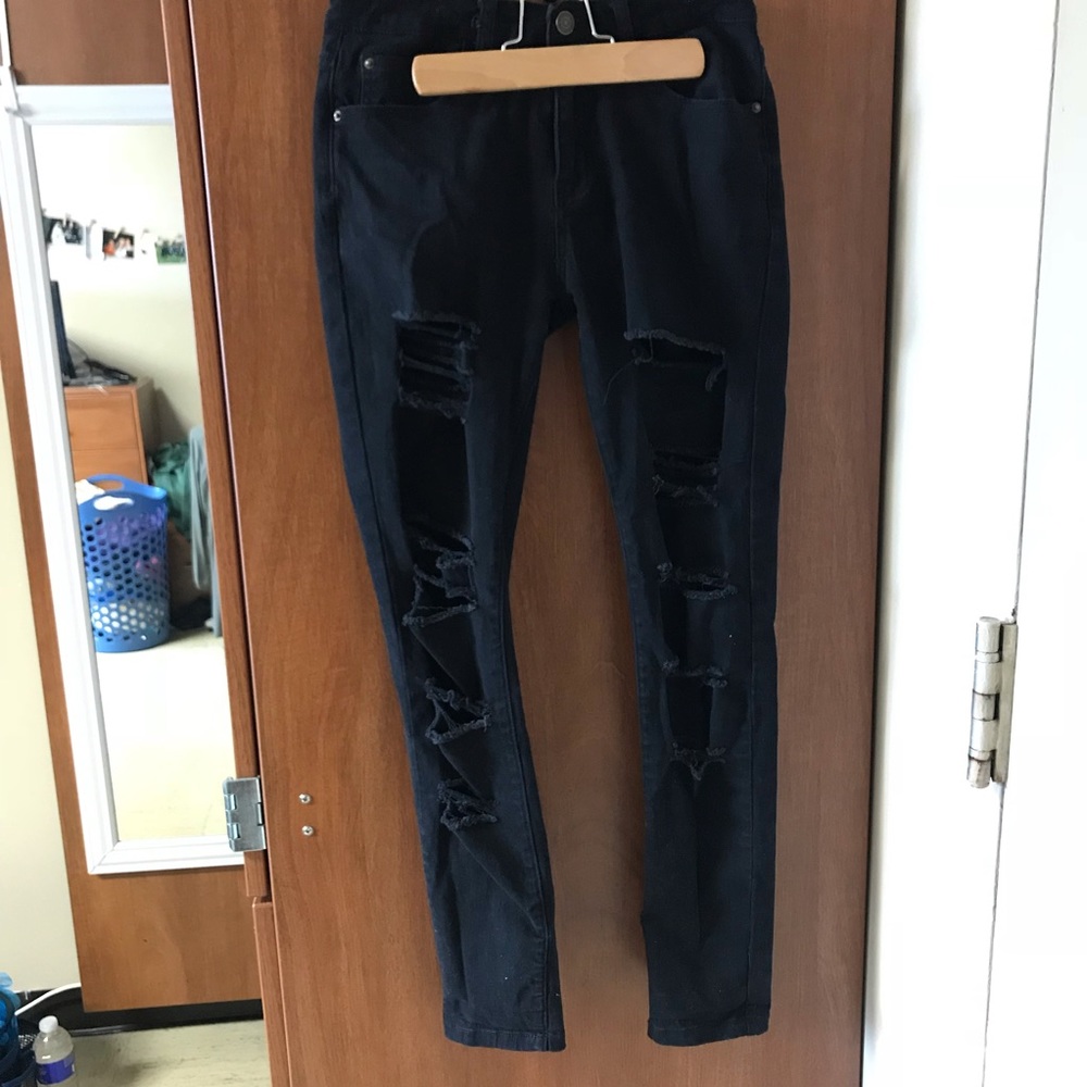 Black ripped jeans